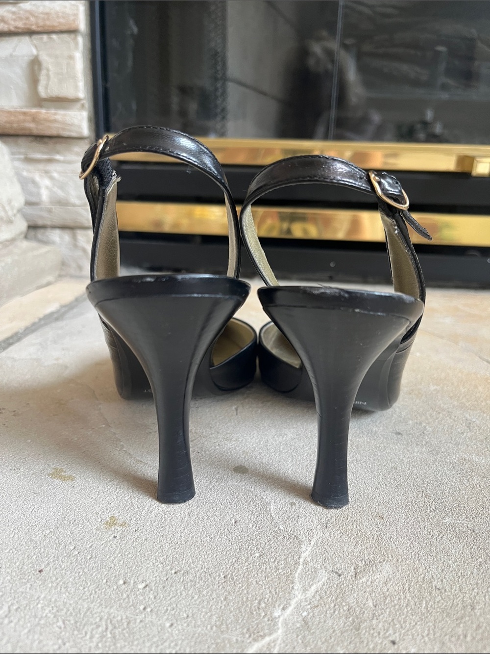 Nine West Black Pointed-Toe Slingback Heels - Picture 5 of 6